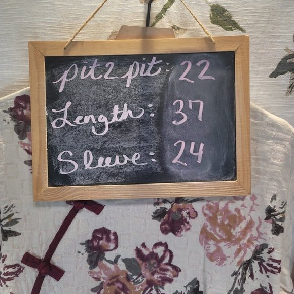 Minibee Asian Inspired Cotton Linnen Floral Dress Size Large NWT - Picture 10 of 10